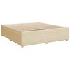 vidaXL Sommier &agrave; lattes de lit avec matelas Cr&egrave;me 200x200 cm Tissu