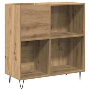 vidaXL Meuble &agrave; vinyles avec &eacute;tag&egrave;re ch&ecirc;ne artisanal 85 x 38 x 89 cm