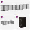 vidaXL Barri&egrave;re pour chien porte pliable 15panneaux noir bois peuplier
