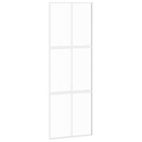 vidaXL Porte coulissante blanc 76x205 cm verre trempé aluminium
