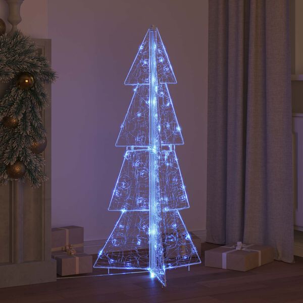 vidaXL Sapin de No&euml;l avec 100 LED Bleu 120 cm Acrylique