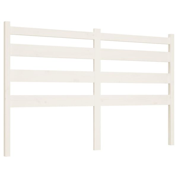 vidaXL T&ecirc;te de lit Blanc 156x4x100 cm Bois massif de pin