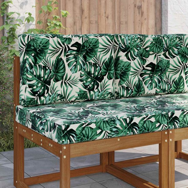 vidaXL Coussin de canap&eacute; d'ext&eacute;rieur 2 pcs Motif feuille Polyester