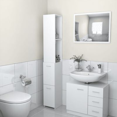 vidaXL Armoire de salle de bain Blanc 25x25x170 cm Aggloméré