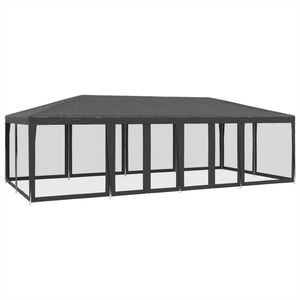 vidaXL Tente de f&ecirc;te avec 12 parois lat&eacute;rales maille anthracite 8x4 m