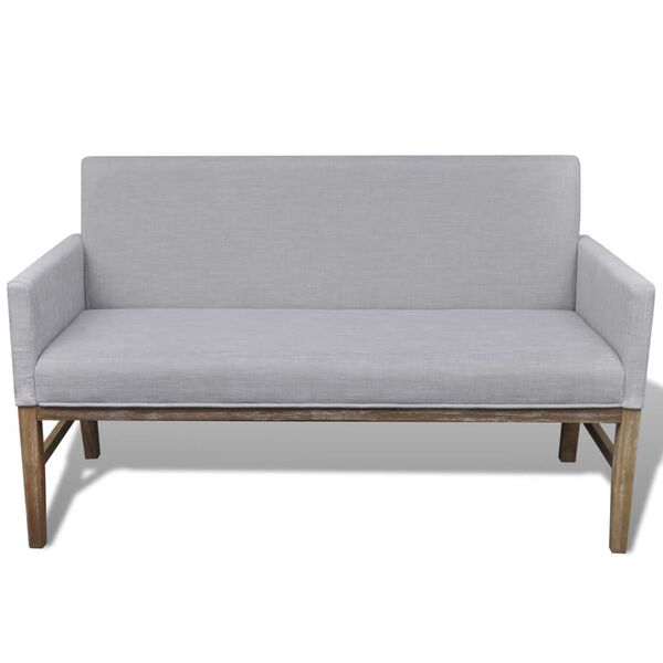 vidaXL Banc avec coussin rembourré tissu hévéa gris clair
