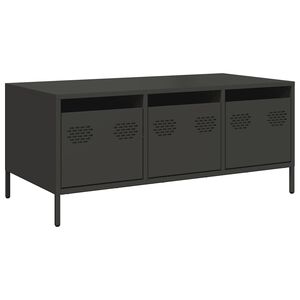 vidaXL Table basse noir 101,5x50x43,5 cm acier lamin&eacute; &agrave; froid