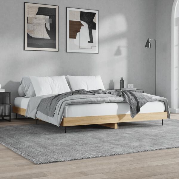 vidaXL Cadre de lit sans matelas chêne sonoma 150x200 cm