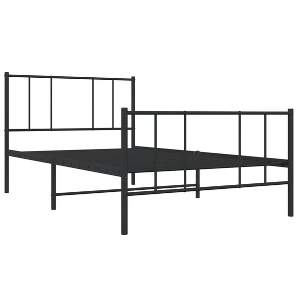 vidaXL Cadre de lit m&eacute;tal sans matelas avec pied de lit noir 80x200 cm