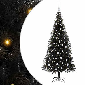 vidaXL Sapin de No&euml;l Noir 180 cm PVC