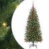 vidaXL Sapin de No&euml;l artificiel avec 150 LED Vert 120 cm PE et PVC
