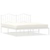 vidaXL Cadre de lit m&eacute;tal sans matelas et t&ecirc;te de lit blanc 183x213 cm
