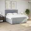 vidaXL Sommier &agrave; lattes de lit avec matelas Gris clair 180x200cm Tissu