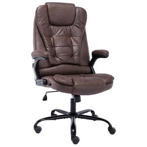 vidaXL Chaise de bureau marron fonc&eacute; similicuir daim