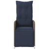 vidaXL Chaise de jardin inclinable avec coussins en r&eacute;sine tress&eacute;e grise