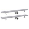 vidaXL Drain de douche lin&eacute;aire 2 pc Ligne 830x140 mm Acier inoxydable