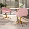 vidaXL Chaises pivotantes &agrave; manger lot de 2 Rose Velours