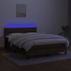 vidaXL Sommier &agrave; lattes de lit matelas et LED Marron fonc&eacute; 140x200 cm