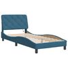 vidaXL Cadre de lit avec LED sans matelas bleu 90x190 cm velours