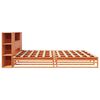 vidaXL Lit biblioth&egrave;que sans matelas cire marron 180x200cm bois massif
