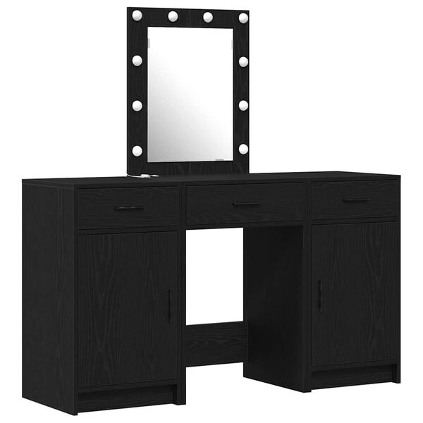 vidaXL Table de Toilette Noir 50 x 41 x 135 cm Bois d'ing&eacute;nierie