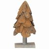 vidaXL Sapin de No&euml;l avec support Marron 60 cm Bois de teck solide
