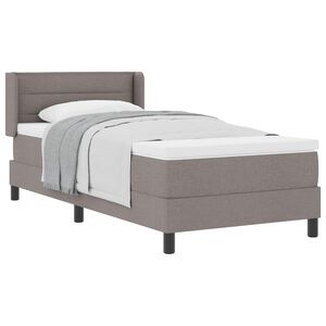 vidaXL Lit &agrave; ressorts avec matelas Taupe 200 x 80 cm Polyester