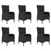 vidaXL Ensemble &agrave; manger de jardin 7 pcs Noir