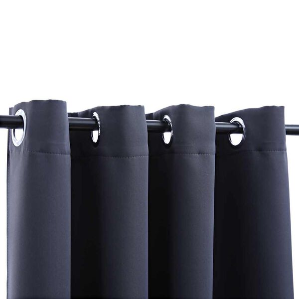 vidaXL Rideaux occultants avec anneaux Métal 2pcs Anthracite 140x225cm