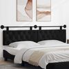 vidaXL T&ecirc;te de lit suspendue Montage mural Noir 210 x 55 x 7 cm tissu