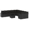 vidaXL Salon de jardin 11 pcs avec coussins noir r&eacute;sine tress&eacute;e