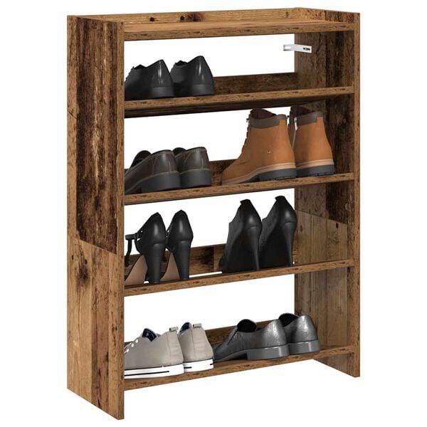 vidaXL Étagère à chaussures vieux bois 60x25x81 cm bois d'ingénierie