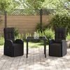vidaXL Ensemble de salle à manger pour jardin 3 pcs Noir polyrotin