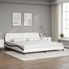 vidaXL Lit avec matelas Dover blanc et noir 200x200 cm similicuir