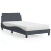 vidaXL Lit avec matelas Dover gris fonc&eacute; 100x200 cm velours