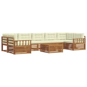 vidaXL Ensemble de canap&eacute;s d'ext&eacute;rieur 8 pc Naturel et Cr&egrave;me