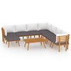 vidaXL Salon de jardin 9 pcs avec coussins Bois d'acacia solide