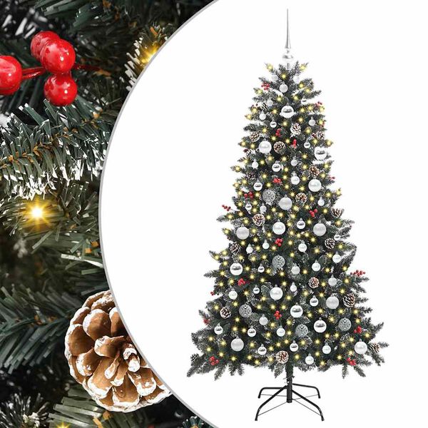 vidaXL Sapin de No&euml;l artificiel Vert 180 cm PVC, plastique et acier