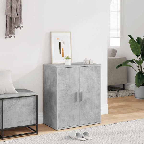 vidaXL Armoire &agrave; chaussures Gris b&eacute;ton 60x35x70 cm Bois d&rsquo;ing&eacute;nierie