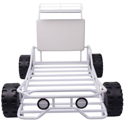 vidaXL Lit voiture tout-terrain pour enfants Acier 190x90 cm Blanc