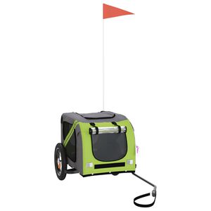 vidaXL Remorque de v&eacute;lo pour animaux de compagnie vert et gris