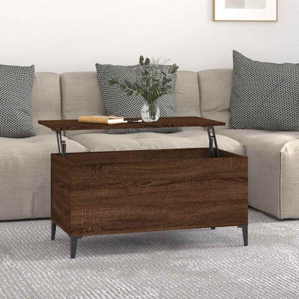 vidaXL Table basse Ch&ecirc;ne marron 90x44,5x45 cm Bois d'ing&eacute;nierie