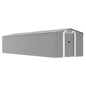 vidaXL Abri de jardin Gris 257x779x181 cm Acier galvanis&eacute;