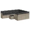 vidaXL Salon de jardin 11 pcs avec coussins gris clair r&eacute;sine tress&eacute;e