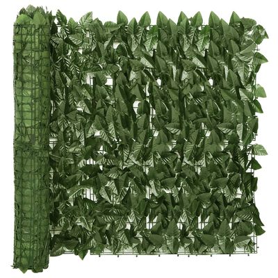 vidaXL Écran de balcon avec feuilles vert foncé 500x75 cm