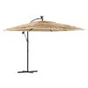 vidaXL Parasol de jardin avec LED et m&acirc;t en acier marron 269x269x235cm