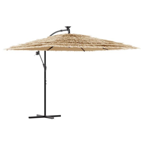 vidaXL Parasol de jardin avec LED et m&acirc;t en acier marron 269x269x235cm