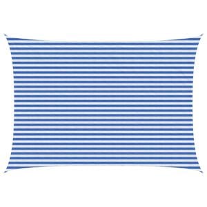 vidaXL Voile d'ombre Bleu et Blanc 3 x 6 m HDPE