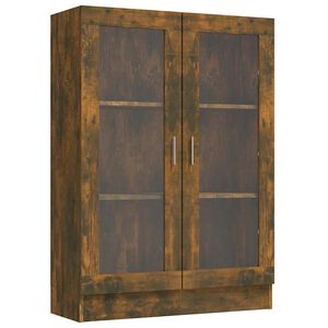 vidaXL Armoire &agrave; vitrine Ch&ecirc;ne fum&eacute; 82,5x30,5x115 cm Bois d'ing&eacute;nierie