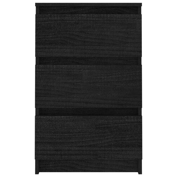 vidaXL Tables de chevet 2 pcs Noir 40x29,5x64 cm Bois de pin solide